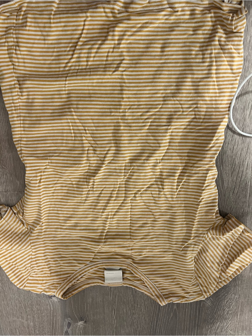 H&M Yellow and White Striped Short Sleeve Tee